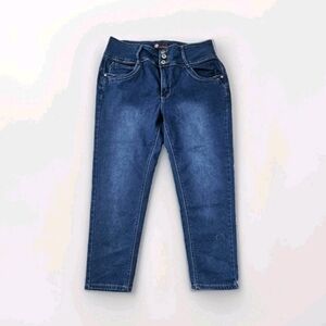 Women At Seven Dark Blue Cotton Blend Stretchy Skinny Jeans Size 18 Pants